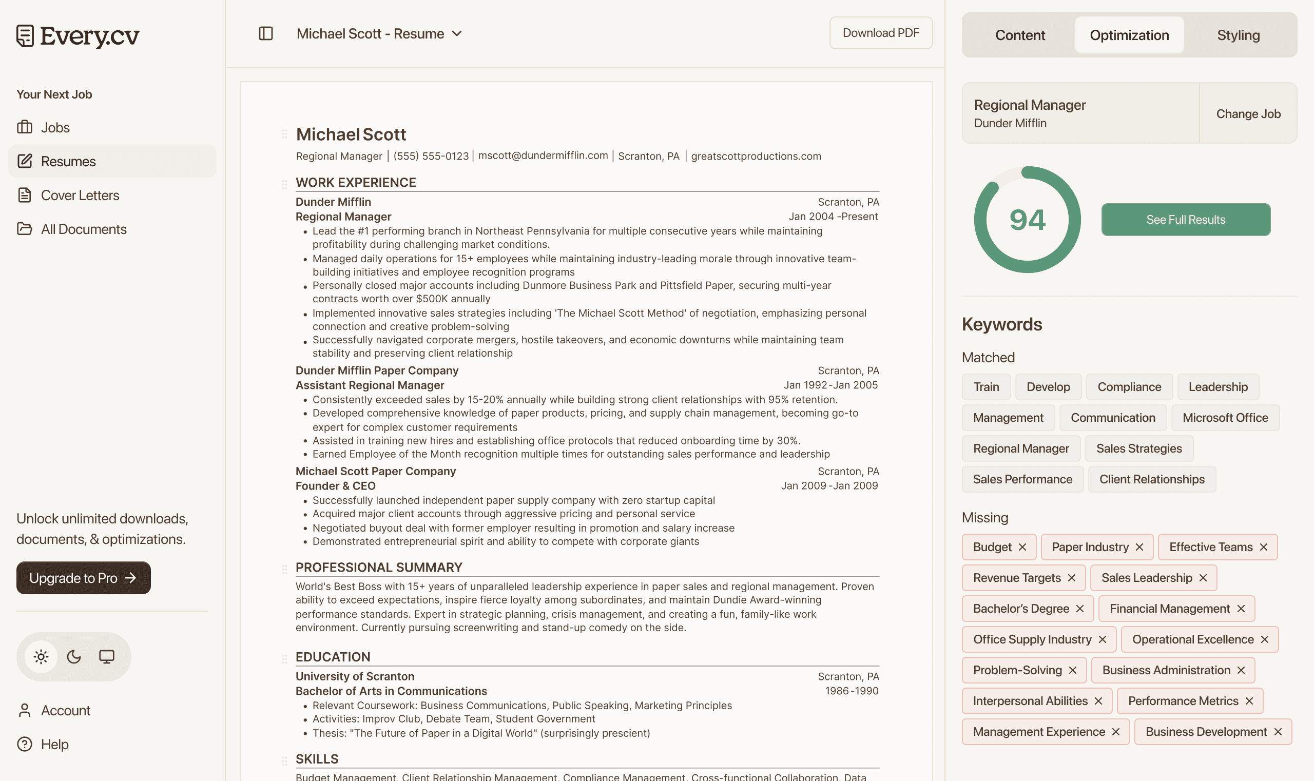 Every.cv App Preview